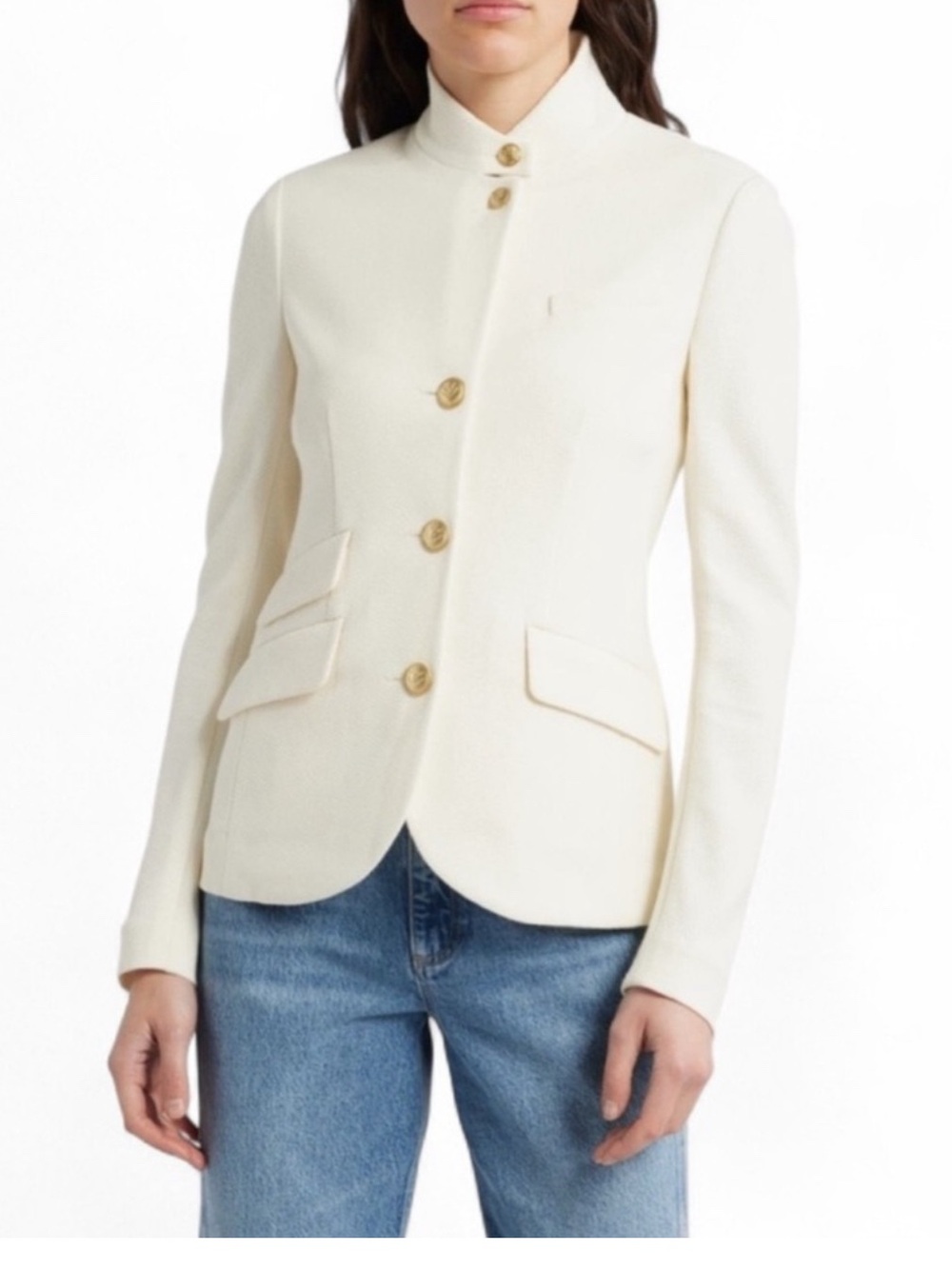NEW WITH TAGS RAG AND BONE! Cream Stand-Collar Women's Blazer Jacket